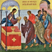 Apostlarnas nattvard. Välsignande av nattvardsvinet. Övre raden/ Apostolien ehtoollinen. Ehtoollisviinin siunaaminen. Ylärivi Apostlarnas nattvard. Välsignande av nattvardsvinet. Övre raden/ Apostolien ehtoollinen. Ehtoollisviinin siunaaminen. Ylärivi