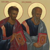 Apostlarna Lukas och Johannes i Kungsdörren/Apostolit Luukas ja Johannes Kuninkaanovesssa